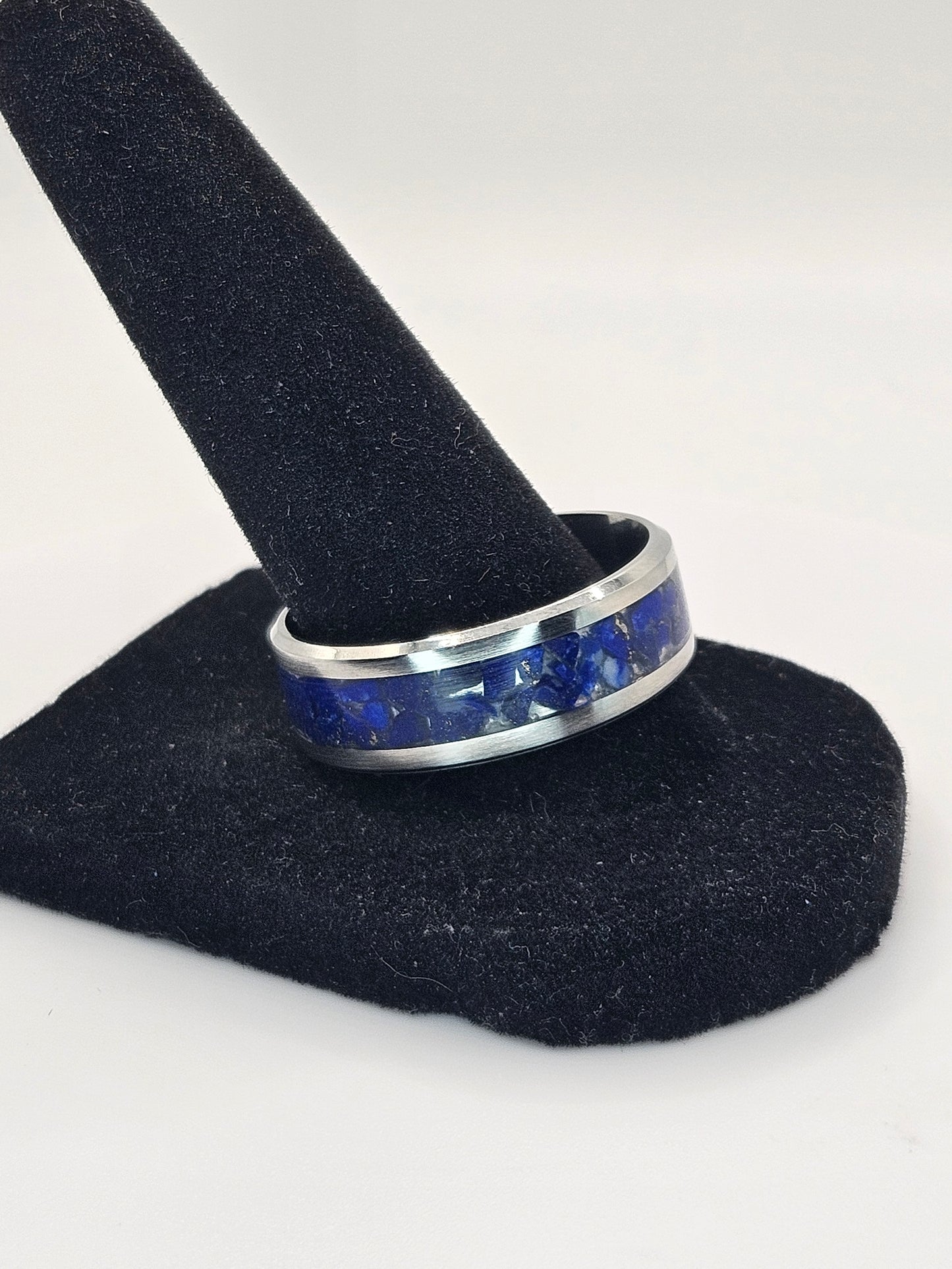 Lapis Lazuli Stainless Steel sizes 4.5-12 Widths 8mm,6mm,2mm