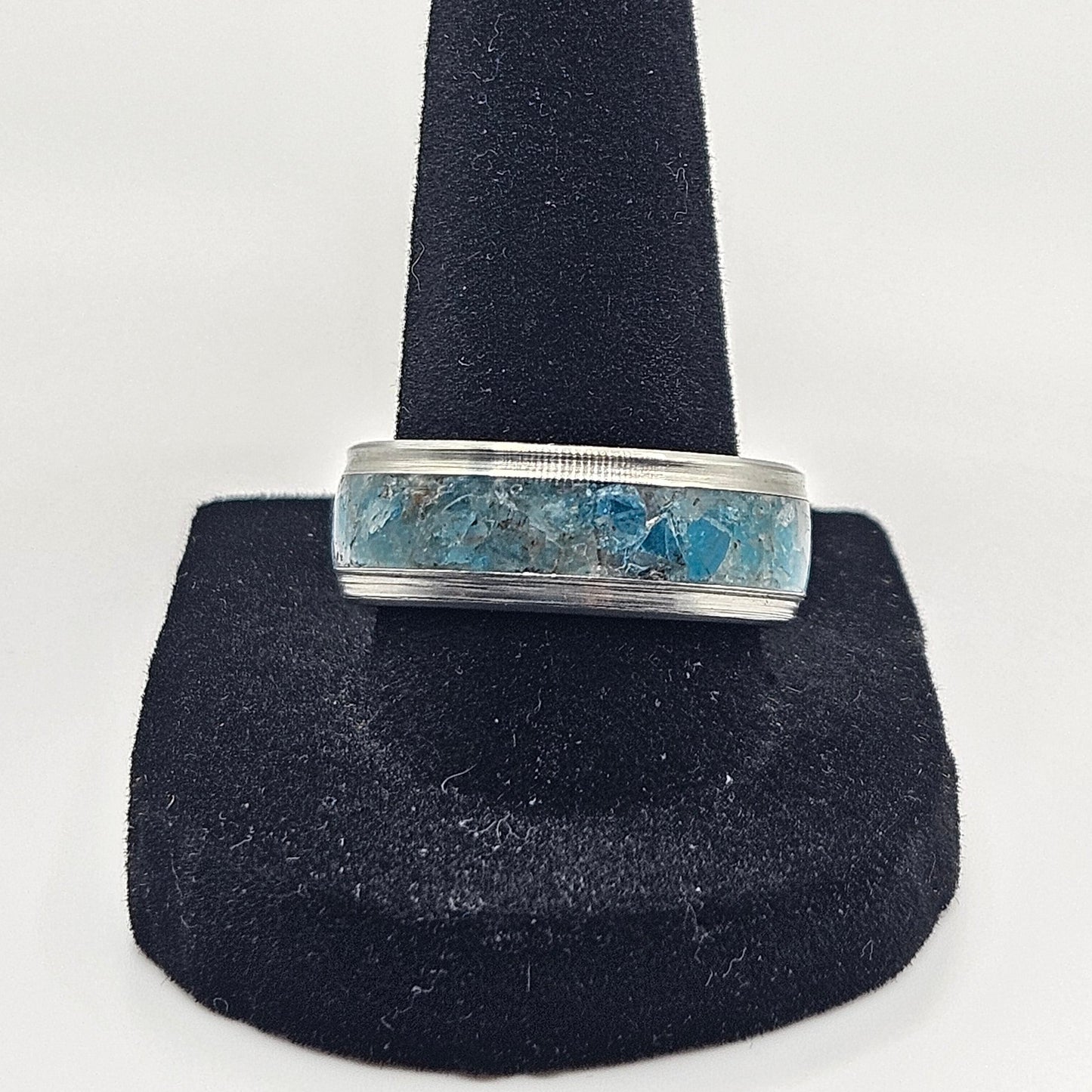 Apatite Ring with Stainless Steel Core sizes 4.5-12 Widths 8mm,6mm,2mm