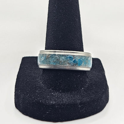 Apatite Ring with Stainless Steel Core sizes 4.5-12 Widths 8mm,6mm,2mm