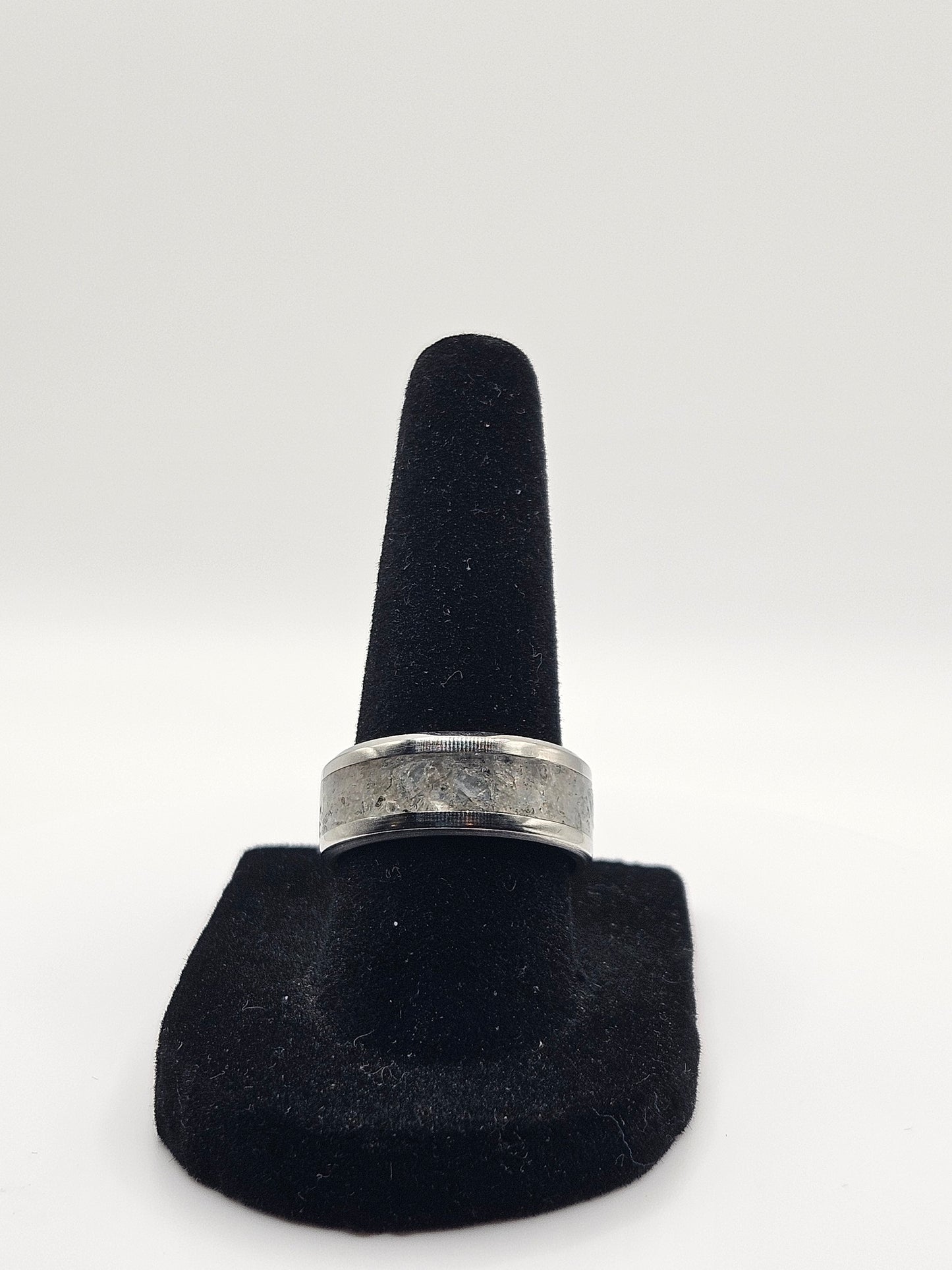 June's birthstone Moonstone Stainless Steel Ring Sizes 7-12 8mm width