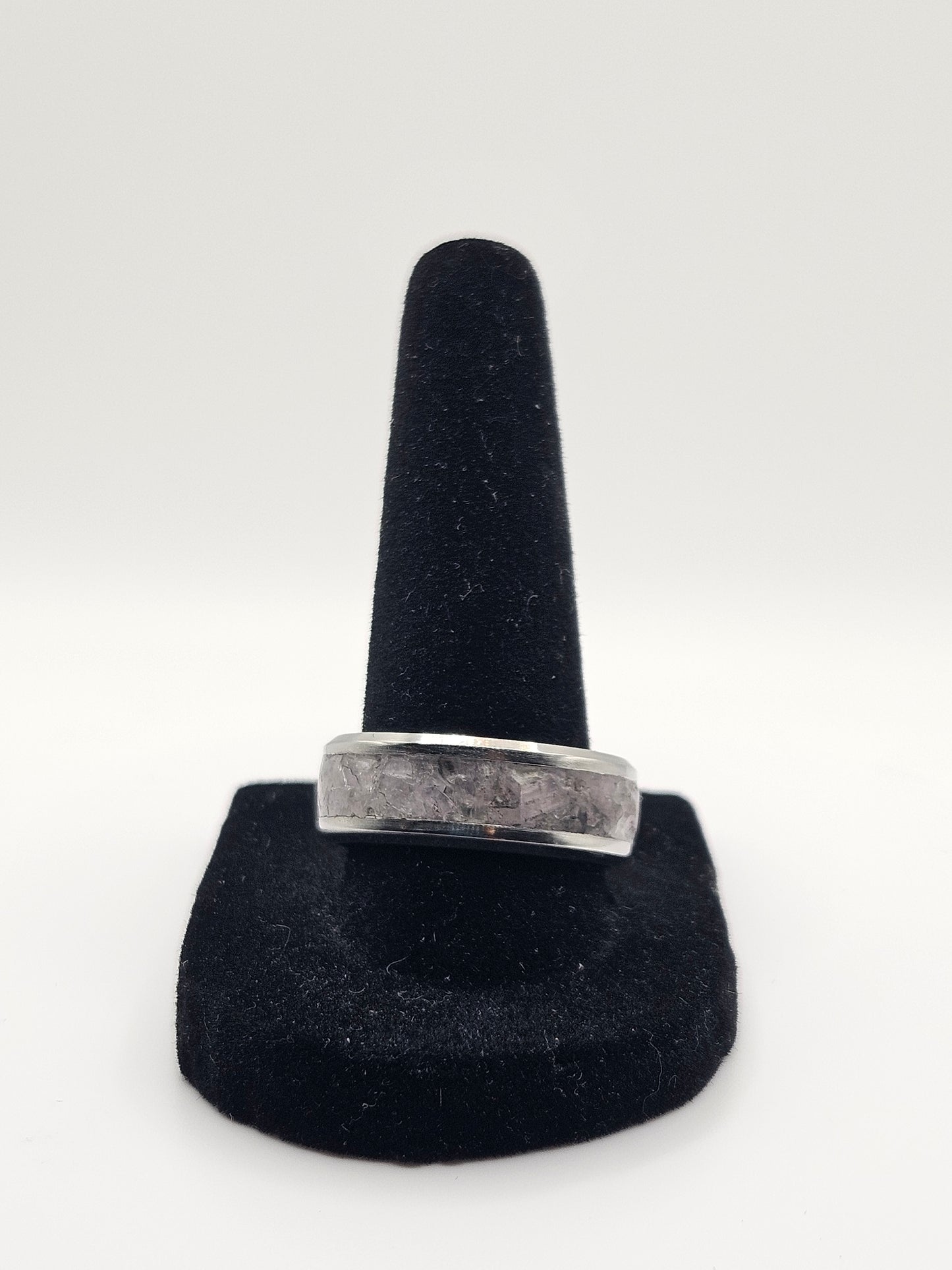 Kunzite Stainless Steel Ring Sizes 7-12 8mm width