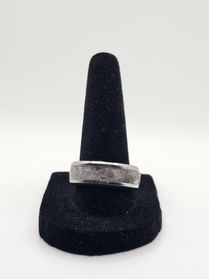 Kunzite Stainless Steel Ring Sizes 7-12 8mm width