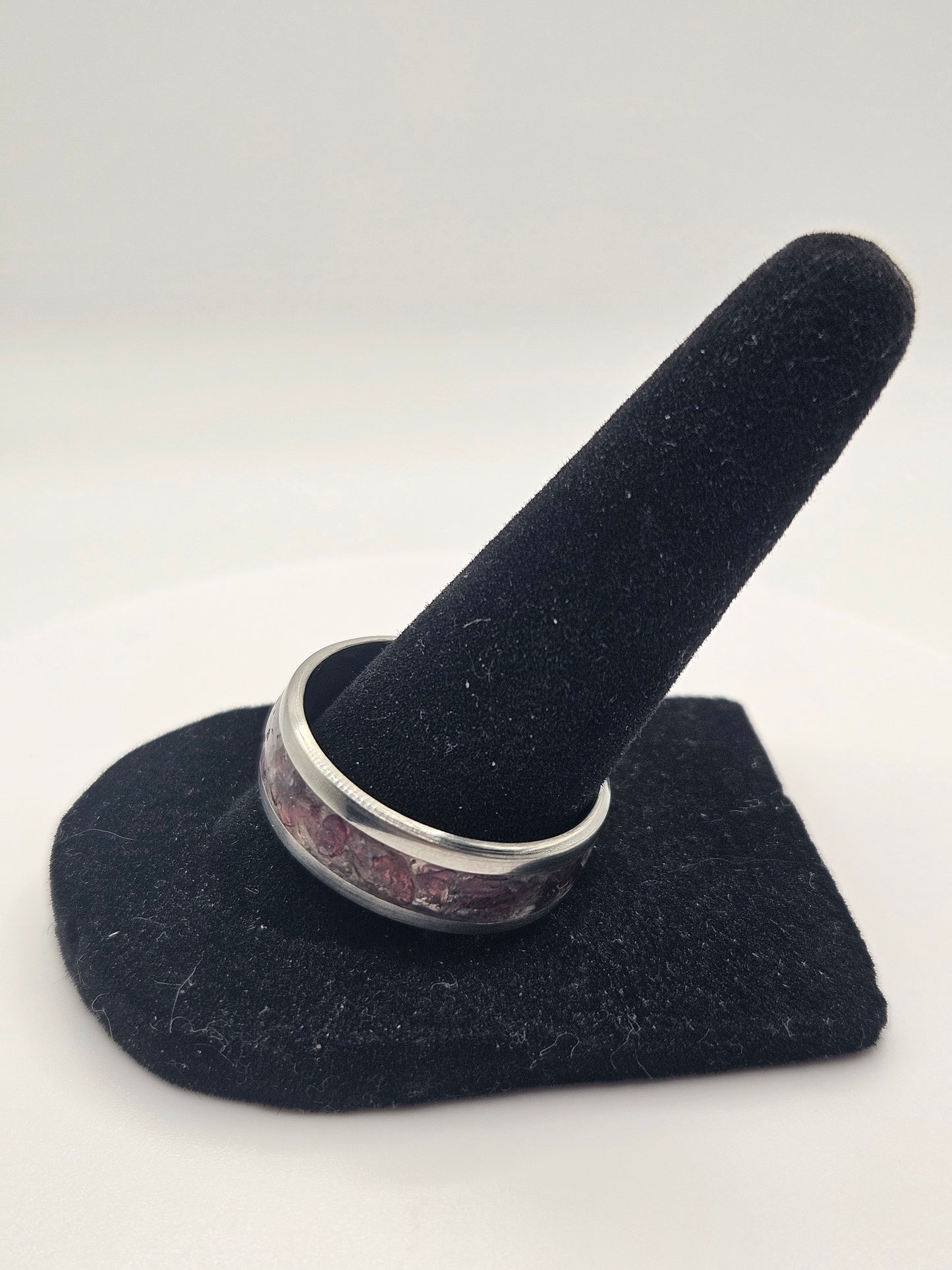 January's birthstone Garnet Stainless Steel sizes 7-12 8mm width