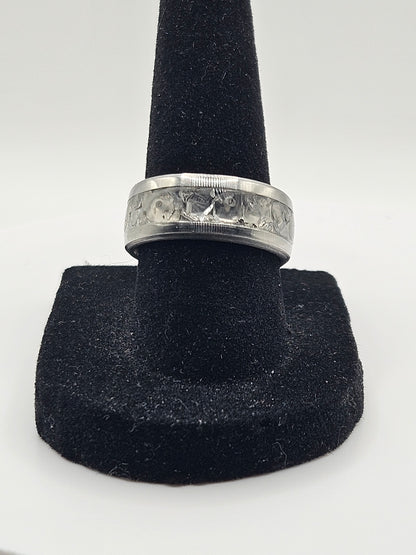 April's birthstone Diamond Stainless Steel sizes 7-12 8mm width