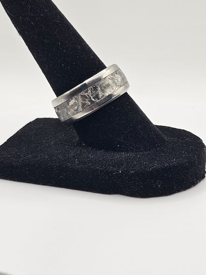 April's birthstone Diamond Stainless Steel sizes 7-12 8mm width