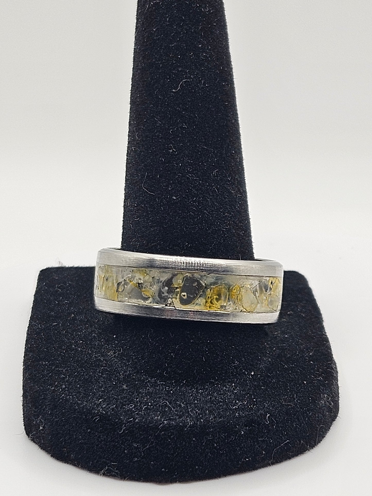 November's birthstone Citrine Stainless Steel sizes 7-12 8mm width