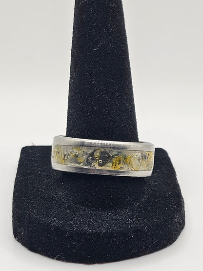 November's birthstone Citrine Stainless Steel sizes 7-12 8mm width