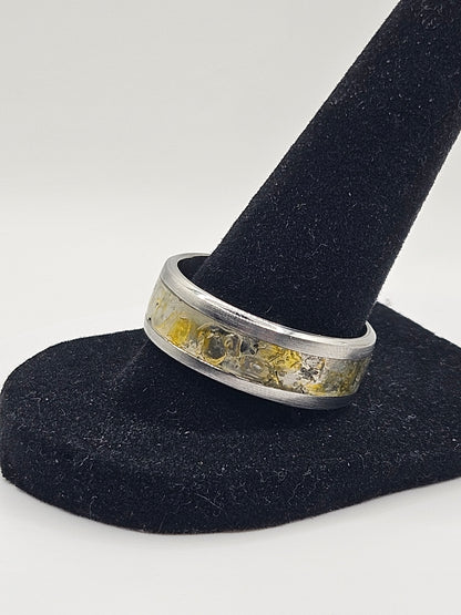 November's birthstone Citrine Stainless Steel sizes 7-12 8mm width