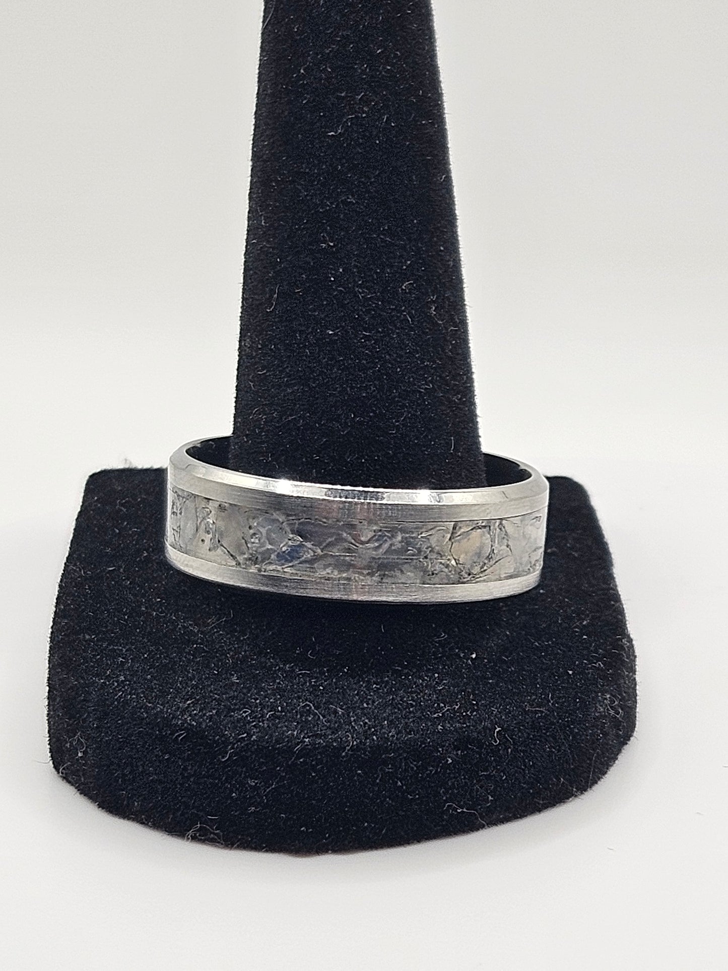 October's birthstone Opal Stainless Steel sizes 7-12 8mm