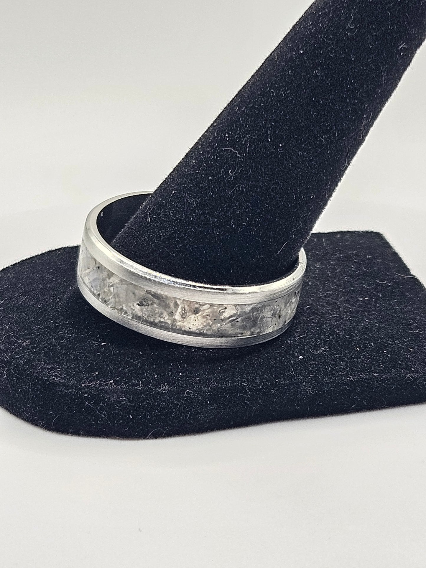 Grey Moonstone Stainless Steel sizes sizes 4.5-12 8mm,6mm, and 2mm width