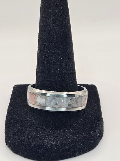 Rhodonite Stainless Steel sizes 4.5-12 widths 8mm,6mm,2mm