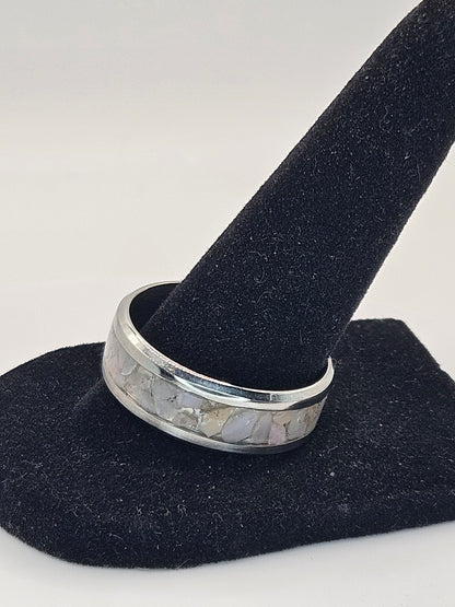 Rhodonite Stainless Steel sizes 4.5-12 widths 8mm,6mm,2mm