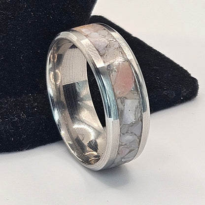 Rhodonite Stainless Steel sizes 4.5-12 widths 8mm,6mm,2mm