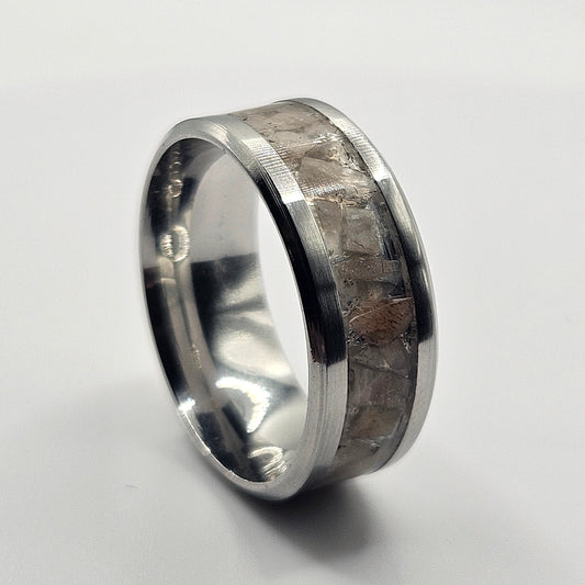 Peach Moonstone Stainless Steel Sizes 4.5-12 Widths 8mm,6mm,2mm