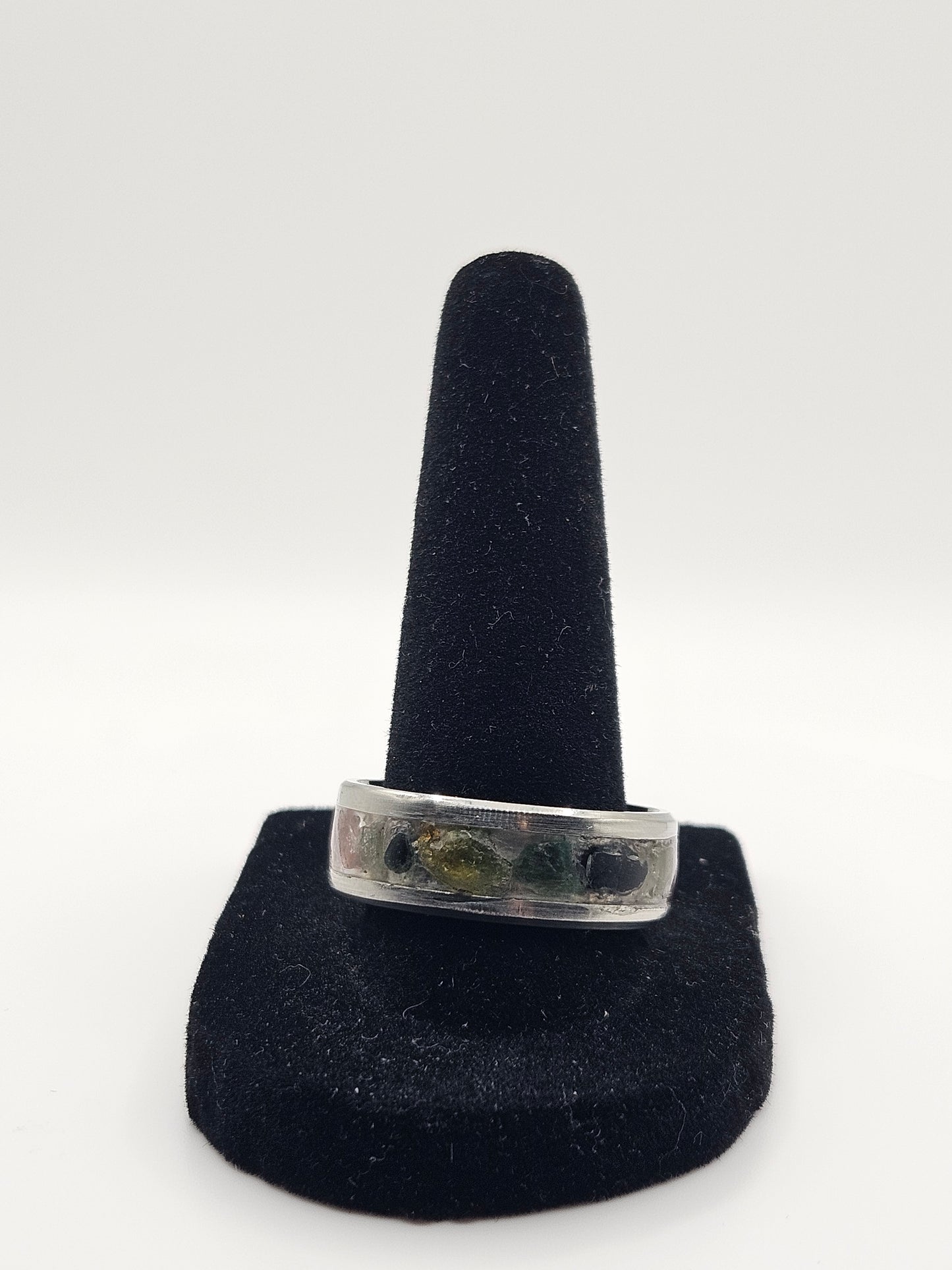 Mixed Turmaline Stainless Steel sizes 7-12 8mm width