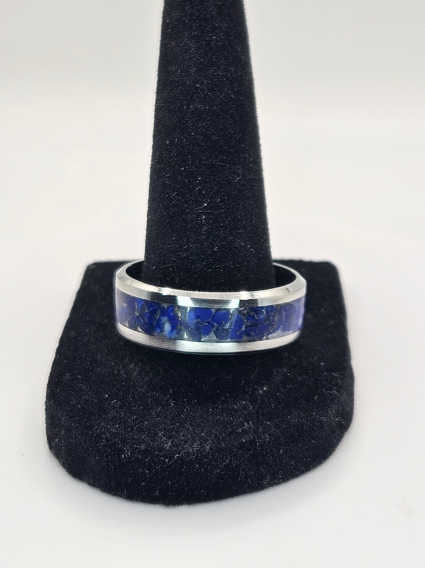 Lapis Lazuli Stainless Steel sizes 4.5-12 Widths 8mm,6mm,2mm