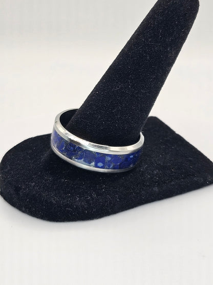 Lapis Lazuli Stainless Steel sizes 4.5-12 Widths 8mm,6mm,2mm